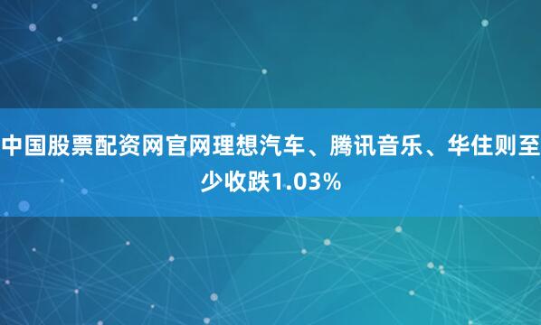 中国股票配资网官网理想汽车、腾讯音乐、华住则至少收跌1.03%